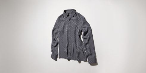 Camicia in seta jacquard GG