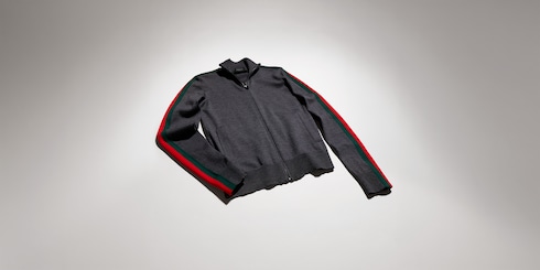 Jacke aus feine Wolle mit Reißverschluss und Web