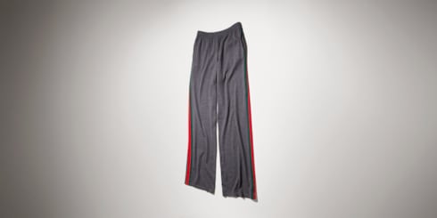 Pantalone leisure in lana fine con nastro Web