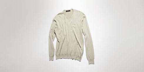 Jersey de punto de algodón y seda acanalado