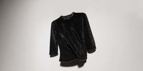Top in jersey con effetto iridescente