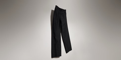 Pantalone ampio in seta Principe di Galles