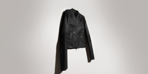 Veste en denim twill de coton stretch enduit
