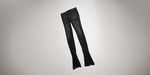 Fitted stretch cotton denim pants