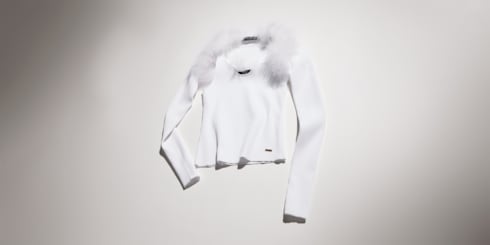Débardeur en viscose côtelée avec cardigan