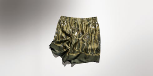 Shorts in twill di seta stampati