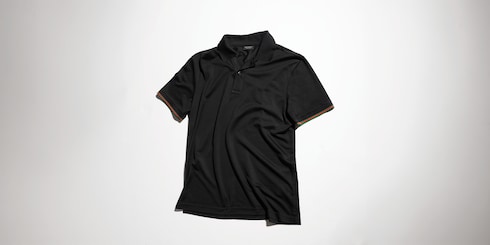 Polo en jersey de soie avec bande Web