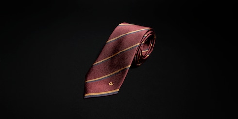 Striped Double G silk jacquard tie