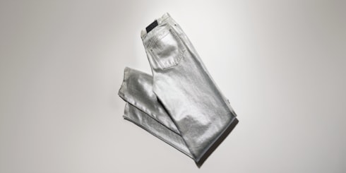 Pantalones de denim de algodón con revestimiento
