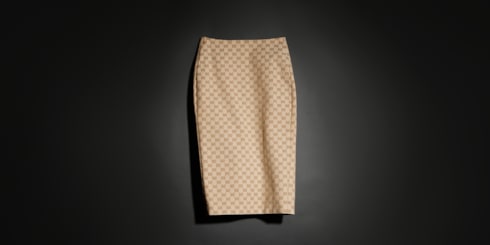 Falda midi de canvas de algodón con GG