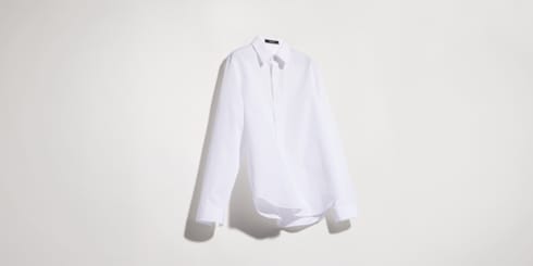 Piece dyed cotton poplin shirt