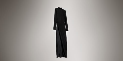 Robe fendue en crêpe de jersey de viscose