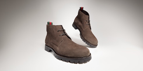 Stivaletto stringato uomo con nastro Web