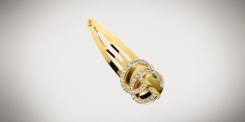 Hair clip with crystal Double G