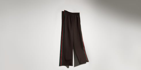Cotton jersey leisure pants with Web