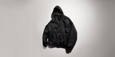 Veste zippée en gabardine de nylon avec broderie