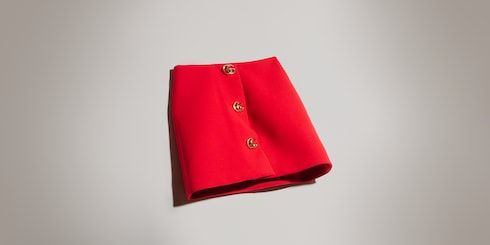 Falda de crepé de lana con botón de Doble G