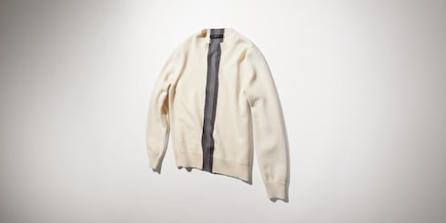 Pull en maille de laine avec bande Web atténuée