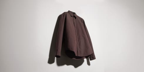 Piece dyed cotton poplin shirt