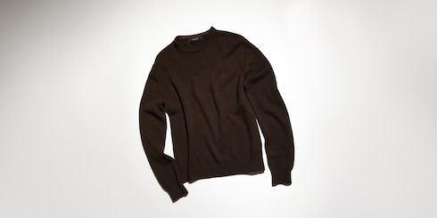 Knit cashmere sweater with embroidery