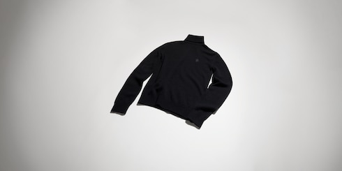 Col roulé en maille de cachemire avec broderie
