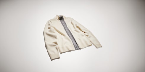 Pull en maille de laine avec bande Web atténuée