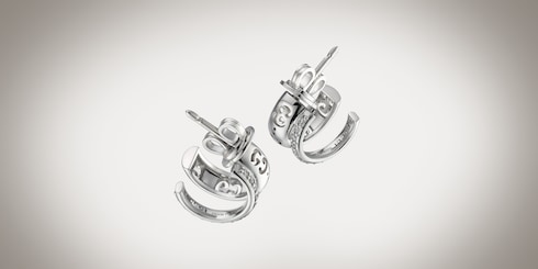 〔アイコン〕GG 18K ダイヤモンド付き フープピアス