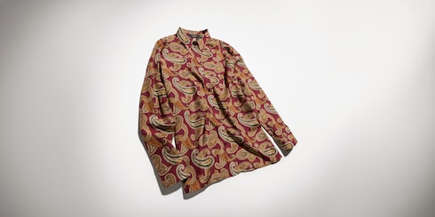 Printed silk habotai shirt