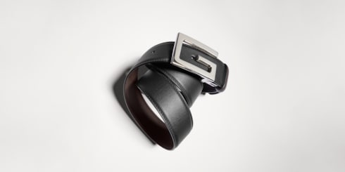 Cinturón reversible con hebilla de G cuadrada