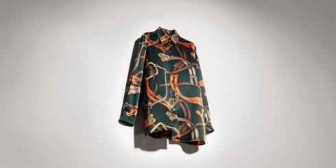 Camicia in raso e seta stampata