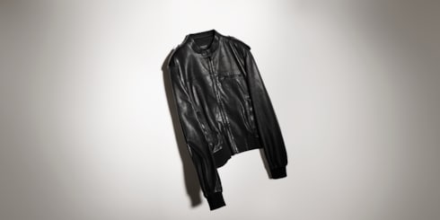 Blouson aviateur en cuir nappa grainé