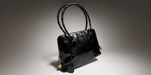 Medium bamboo-effect top handle bag