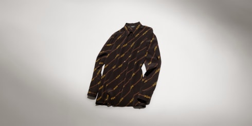 Printed silk crêpe de chine shirt