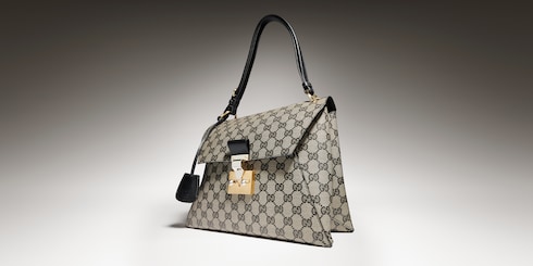Medium top handle bag with lock