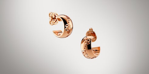 Pendientes de aro Icon de 18 ct con GG