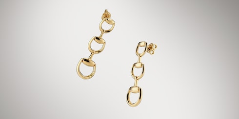 〔ホースビット〕18K ドロップピアス
