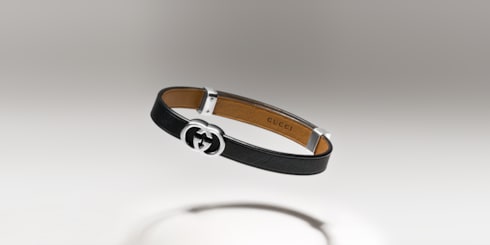Bracelet Gucci Interlocking en cuir