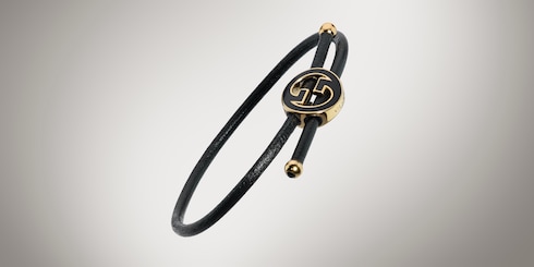 Bracelet avec détail GG enlacés rond en émail
