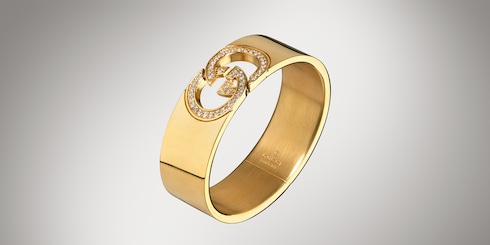 Bracciale rigido Gucci Interlocking con cristalli