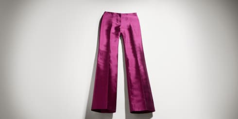 Pantaloni in seta Mikado