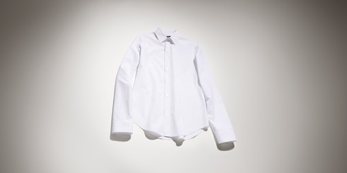 Chemise en jacquard de popeline de coton à rayures