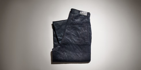Washed linen denim pants