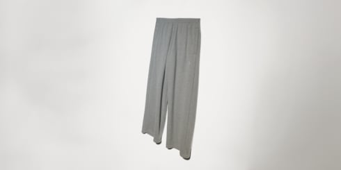 Pantalone leisure in cotone e cashmere con ricamo