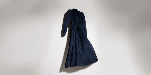 Animalier silk jacquard chemisier dress