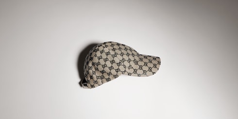 GG canvas baseball hat with crystals