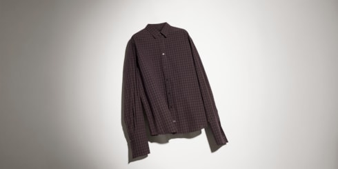 Checked washed cotton shirt