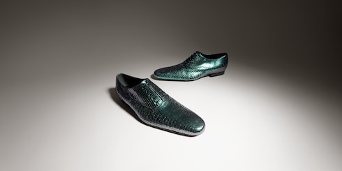 Men's python lace-up shoe