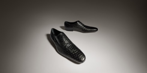 Men's python lace-up shoe