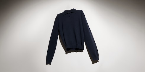 Knit cashmere sweater with embroidery