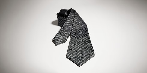 Interlocking G belt silk jacquard tie